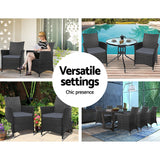 Gardeon Outdoor Dining Chairs Patio Furniture Wicker Garden Cushion Idris 2PC - Extra Image
