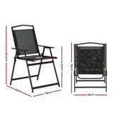 Gardeon Outdoor Chairs Portable Folding Camping Chair Steel Patio Furniture - Front View