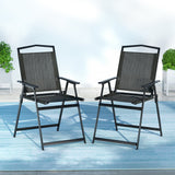 Gardeon Outdoor Chairs Portable Folding Camping Chair Steel Patio Furniture - Low Angle