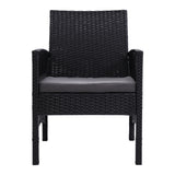 Gardeon 2PC Outdoor Dining Chairs Patio Furniture Wicker Lounge Chair Garden - Side View