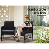Gardeon 2PC Outdoor Dining Chairs Patio Furniture Wicker Lounge Chair Garden - Top-Down View