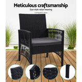 Gardeon 2PC Outdoor Dining Chairs Patio Furniture Wicker Lounge Chair Garden - 45-Degree Angle