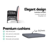 Gardeon 2PC Outdoor Dining Chairs Patio Furniture Wicker Lounge Chair Garden - Close-Up Angle