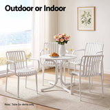 Gardeon 4PC Outdoor Dining Chairs Patio Furniture PP Stackable Chair Garden White - Rear View