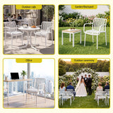 Gardeon 4PC Outdoor Dining Chairs Patio Furniture PP Stackable Chair Garden White - Close-Up Angle