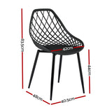Gardeon 4PC Outdoor Dining Chairs PP Lounge Chair Patio Garden Furniture Black - Front View