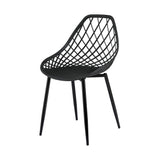 Gardeon 4PC Outdoor Dining Chairs PP Lounge Chair Patio Garden Furniture Black - Side View
