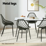 Gardeon 4PC Outdoor Dining Chairs PP Lounge Chair Patio Garden Furniture Black - Rear View