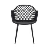 Gardeon 4PC Outdoor Dining Chairs PP Lounge Chair Patio Furniture Garden Black - Side View