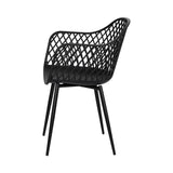 Gardeon 4PC Outdoor Dining Chairs PP Lounge Chair Patio Furniture Garden Black - Top-Down View