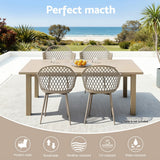 Gardeon 4PC Outdoor Dining Chairs PP Lounge Chair Patio Furniture Garden Coffee - Top-Down View