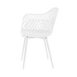 Gardeon 4PC Outdoor Dining Chairs PP Lounge Chair Patio Furniture Garden White - Top-Down View