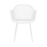 Gardeon 4PC Outdoor Dining Chairs PP Lounge Chair Patio Furniture Garden White - Side View