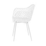 Gardeon 4PC Outdoor Dining Chairs PP Lounge Chair Patio Furniture Garden White - Top-Down View
