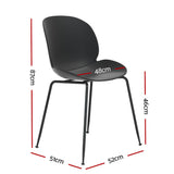 Gardeon 4PC Outdoor Dining Chairs Lounge Chair Patio Garden Furniture Black - Front View