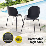 Gardeon 4PC Outdoor Dining Chairs Lounge Chair Patio Garden Furniture Black - 45-Degree Angle