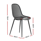 Gardeon 4PC Outdoor Dining Chairs PP Lounge Chair Patio Garden Furniture Black - Front View