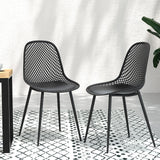 Gardeon 4PC Outdoor Dining Chairs PP Lounge Chair Patio Garden Furniture Black - 45-Degree Angle