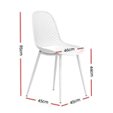 Gardeon 4PC Outdoor Dining Chairs PP Lounge Chair Patio Garden Furniture White - Front View