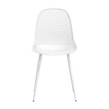 Gardeon 4PC Outdoor Dining Chairs PP Lounge Chair Patio Garden Furniture White - Side View