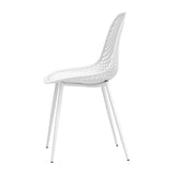 Gardeon 4PC Outdoor Dining Chairs PP Lounge Chair Patio Garden Furniture White - Top-Down View
