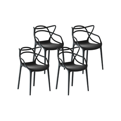 Gardeon 4PC Outdoor Dining Chairs PP Portable Stackable Chair Patio Furniture