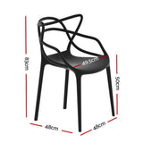 Gardeon 4PC Outdoor Dining Chairs PP Portable Stackable Chair Patio Furniture - Front View