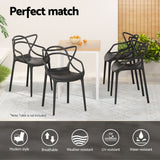 Gardeon 4PC Outdoor Dining Chairs PP Portable Stackable Chair Patio Furniture - 45-Degree Angle