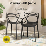 Gardeon 4PC Outdoor Dining Chairs PP Portable Stackable Chair Patio Furniture - Rear View