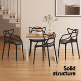 Gardeon 4PC Outdoor Dining Chairs PP Portable Stackable Chair Patio Furniture - Close-Up Angle