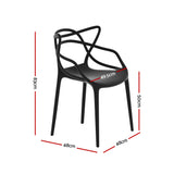 Gardeon 4PC Outdoor Dining Chairs PP Portable Stackable Chair Patio Furniture - Front View
