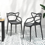 Gardeon 4PC Outdoor Dining Chairs PP Portable Stackable Chair Patio Furniture - Close-Up Angle