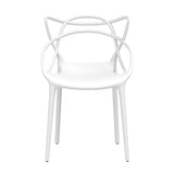 Gardeon 4PC Outdoor Dining Chairs PP Portable Stackable Chair Patio Furniture White - Side View