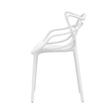 Gardeon 4PC Outdoor Dining Chairs PP Portable Stackable Chair Patio Furniture White - Top-Down View