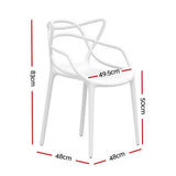 Gardeon 4PC Outdoor Dining Chairs PP Portable Stackable Chair Patio Furniture White - Front View