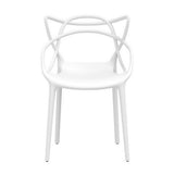 Gardeon 4PC Outdoor Dining Chairs PP Portable Stackable Chair Patio Furniture White - Side View