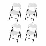 Gardeon 4PC Outdoor Dining Chairs PP Folding Chair Patio Garden Furniture White - Side View