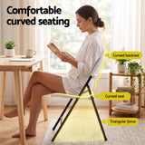 Gardeon 4PC Outdoor Dining Chairs PP Folding Chair Patio Garden Furniture White - 45-Degree Angle