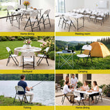 Gardeon 4PC Outdoor Dining Chairs PP Folding Chair Patio Garden Furniture White - Extra Image