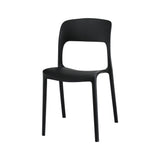 Gardeon 4PC Outdoor Dining Chairs Stackable PP Patio Chair Garden Furniture Black - Side View