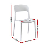 Gardeon 4PC Outdoor Dining Chairs Stackable PP Patio Chair Garden Furniture White