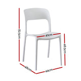 Gardeon 4PC Outdoor Dining Chairs Stackable PP Patio Chair Garden Furniture White - Front View