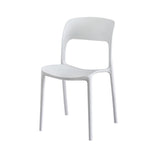Gardeon 4PC Outdoor Dining Chairs Stackable PP Patio Chair Garden Furniture White - Side View