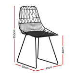 Gardeon 2PC Outdoor Dining Chairs Steel Lounge Chair Patio Garden Furniture - Front View