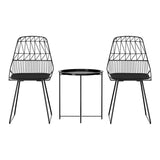 Gardeon 3PC Outdoor Bistro Set Patio Furniture Lounge Chairs Table Garden - Side View