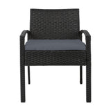 Gardeon Outdoor Dining Chairs Patio Furniture Rattan Lounge Chair Cushion Felix - Side View