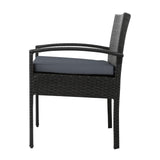 Gardeon 2PC Outdoor Dining Chairs Patio Furniture Rattan Lounge Chair Cushion Felix - Top-Down View