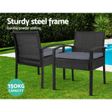 Gardeon 2PC Outdoor Dining Chairs Patio Furniture Rattan Lounge Chair Cushion Felix