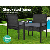 Gardeon 2PC Outdoor Dining Chairs Patio Furniture Rattan Lounge Chair Cushion Felix - Extra Image