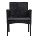 Gardeon 2PC Outdoor Dining Chairs Patio Furniture Rattan Lounge Chair XL Ezra - Side View